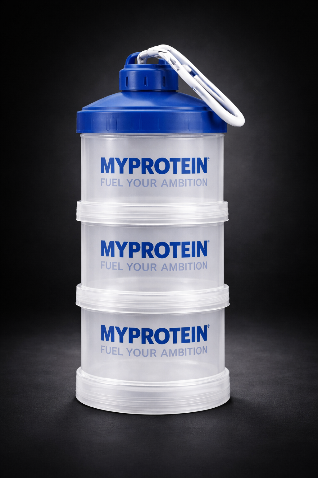 Boîte à protéines portable avec entonnoir – compartiments pratiques pour compléments et snacks